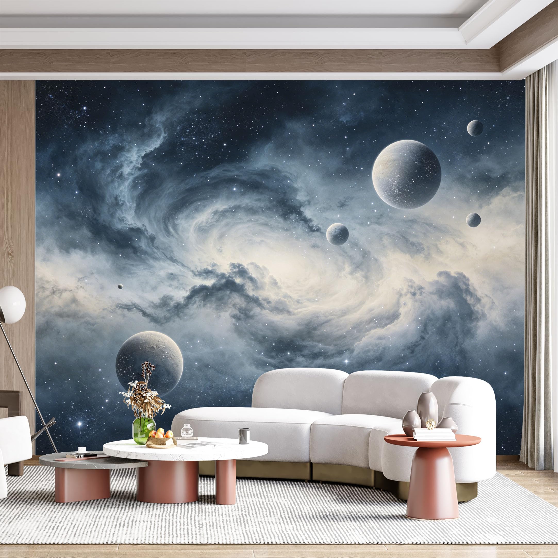 Custom Size Wall Mural Cosmic Nebula Planet Galaxy Space Fantasy Sky Oil Painting SelfAdhesive Wall Fabric Removable for Home Office Decor