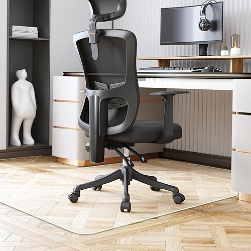 Miniatura 8 de Tapete transparente para silla para suelo de madera dura 48 x 36 pulgadas, alfombrillas de plástico para silla de oficina para pisos de madera dura