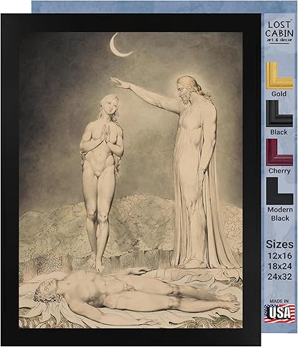 Miniatura 76 de Guillermo Blake Lost Cabin Nabucodonosor | Impresión en marco plano negro | Reproducción de pinturas de obras de arte finas | Póster decorativo