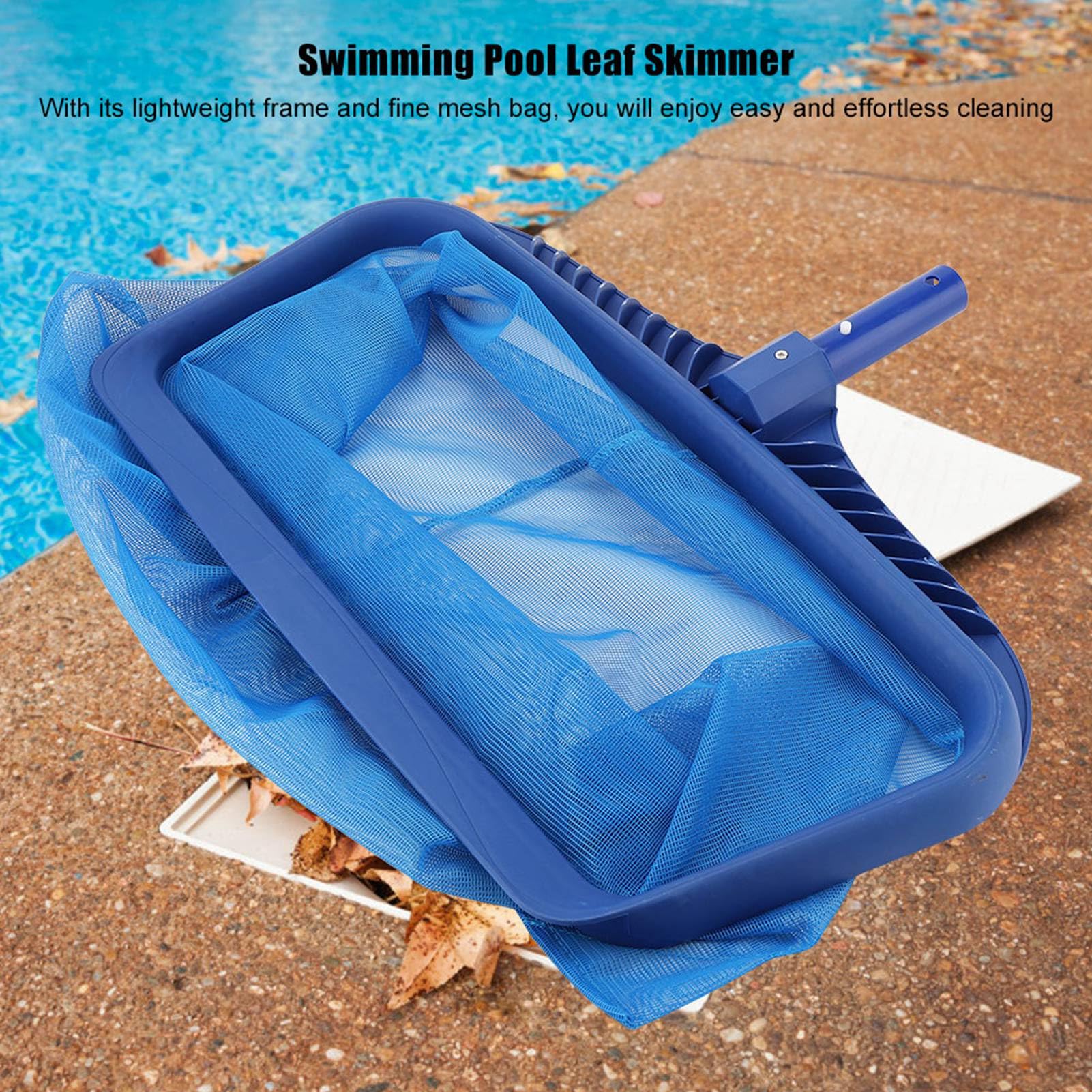 Espumador de hojas ligero, malla fina, bolsa profunda para piscina, estanque, tina Effectvie, herramienta de limpieza