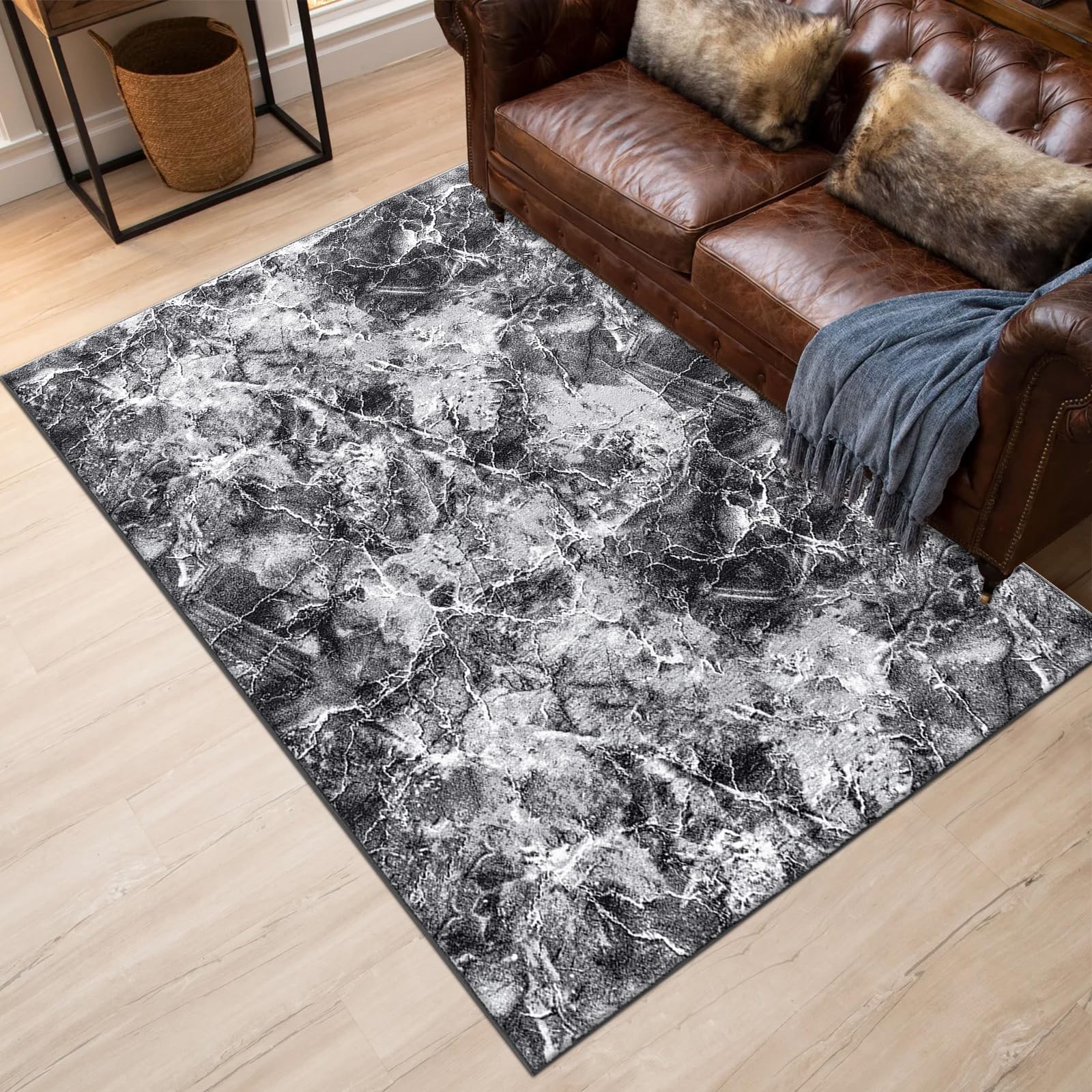 renoazul® Carpet Runners for Hallways Non-Slip Long & Wide Heavy-Duty Plain | 80 x 300 cm Super Absorbent Indoor Stair Carpet and Kitchen Anti-slip Floor Mats - Greeky Rug - Grey & Black — view 105