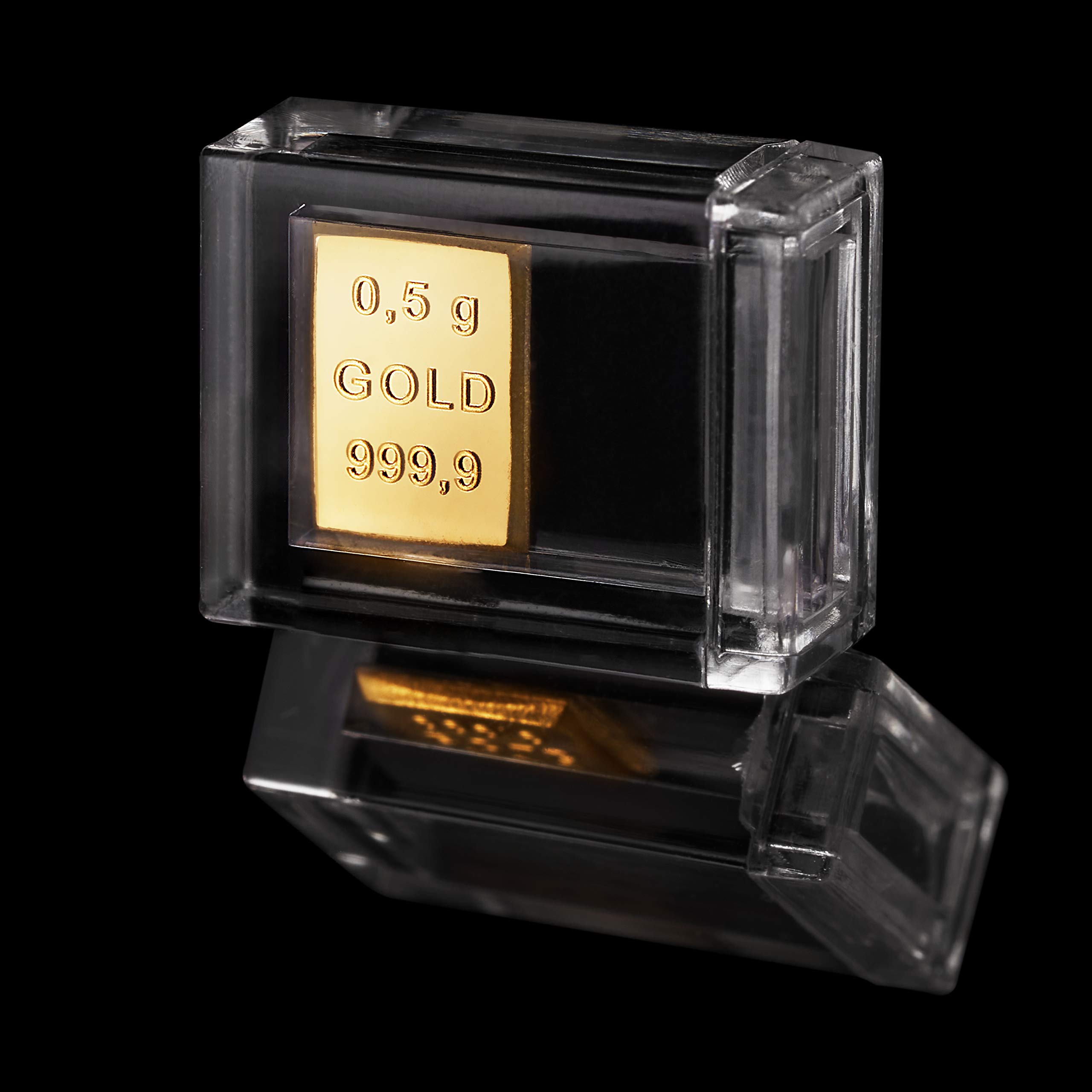 Gold als Geschenk - Goldbarren 0,5g in hochwertiger Kapsel - Echtheitsgarantie - Feingold 999.9