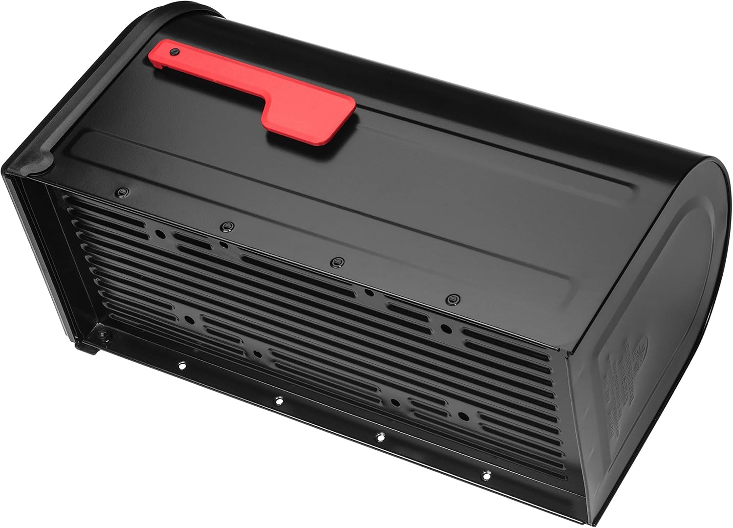 Black Friday Sale 2022 Architectural Mailboxes 7900-2B-R Mapleton Post Mount Black with Red Flag Mailbox, Medium