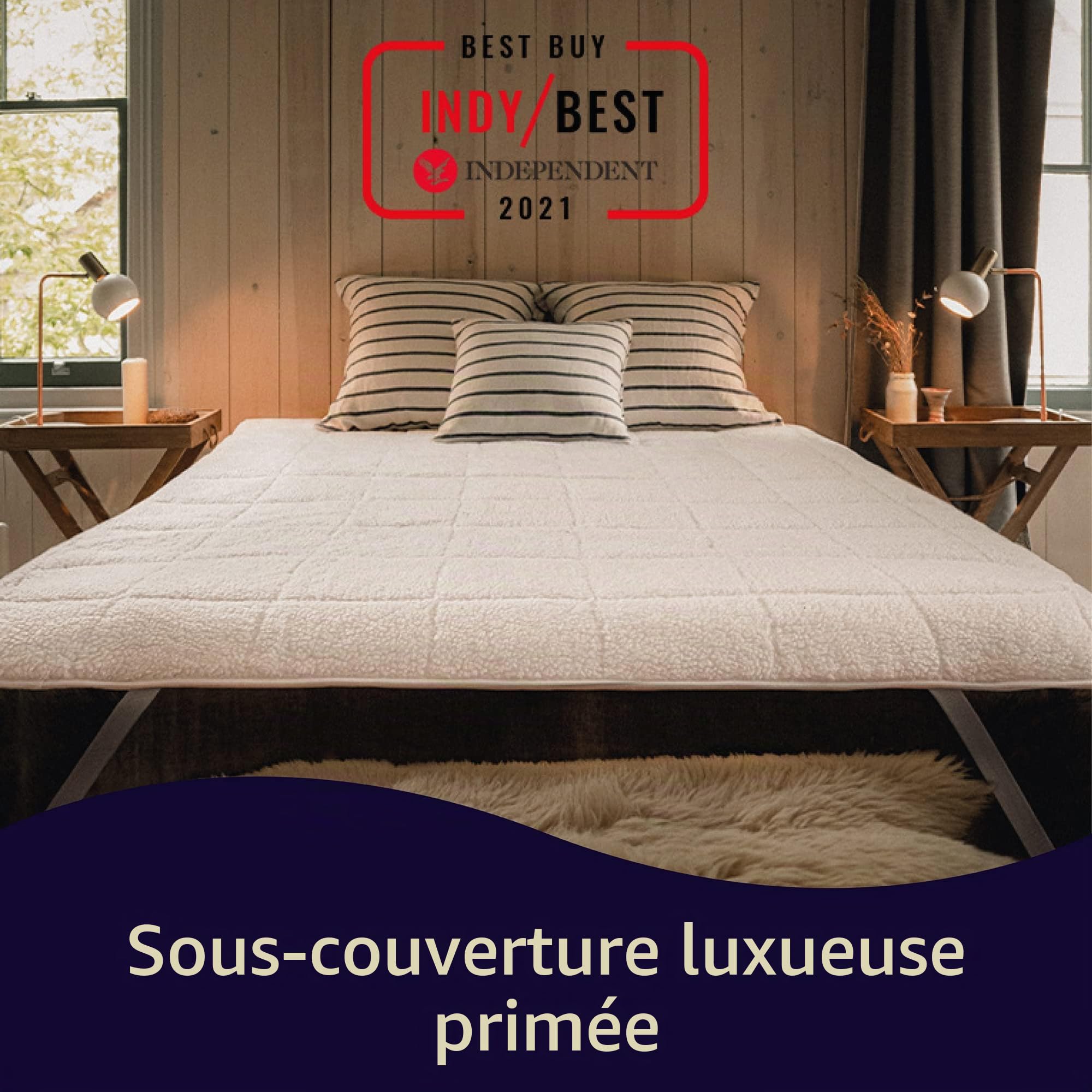 Dreamland Intelliheat+ Couverture chauffante Rapide pour lit Double, 190 x 137 cm, Sangles élastiques, 1 contrôle, 6 réglages de température et minuteur, Lavable en Machine