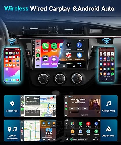 Miniatura 5 de Radio estéreo de coche 2G 64G para Toyota CorollaLevin 2014-2017 con juego de coche inalámbrico Android Auto, podofo 10.1 pulgadas HD IPS pantalla