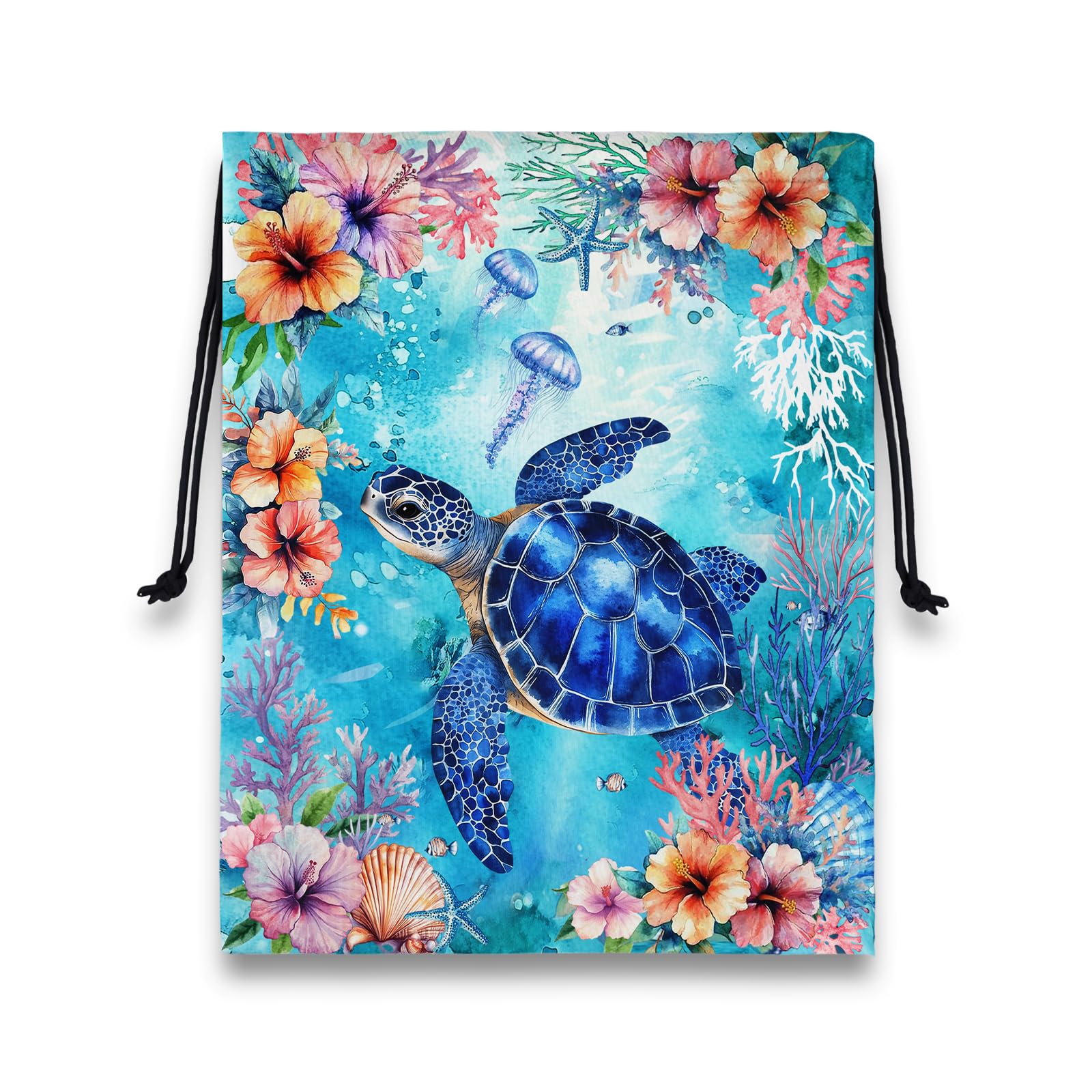Gymnastics Grip Bag Sea Turtle String Gym Athlete Bag Lightweight Small Pouch for Gym