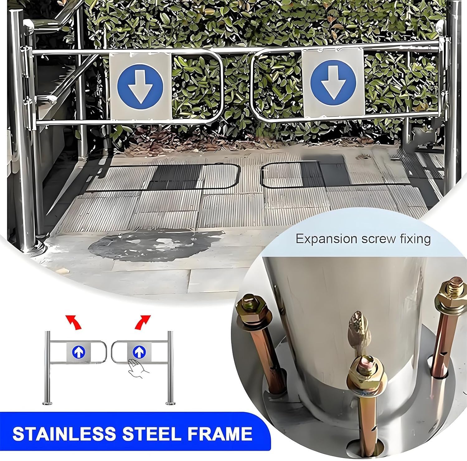 Puerta batiente automática de metal, puerta unidireccional para seguridad, puerta de entrada manual industrial para almacenes, bibliotecas y centros comerciales