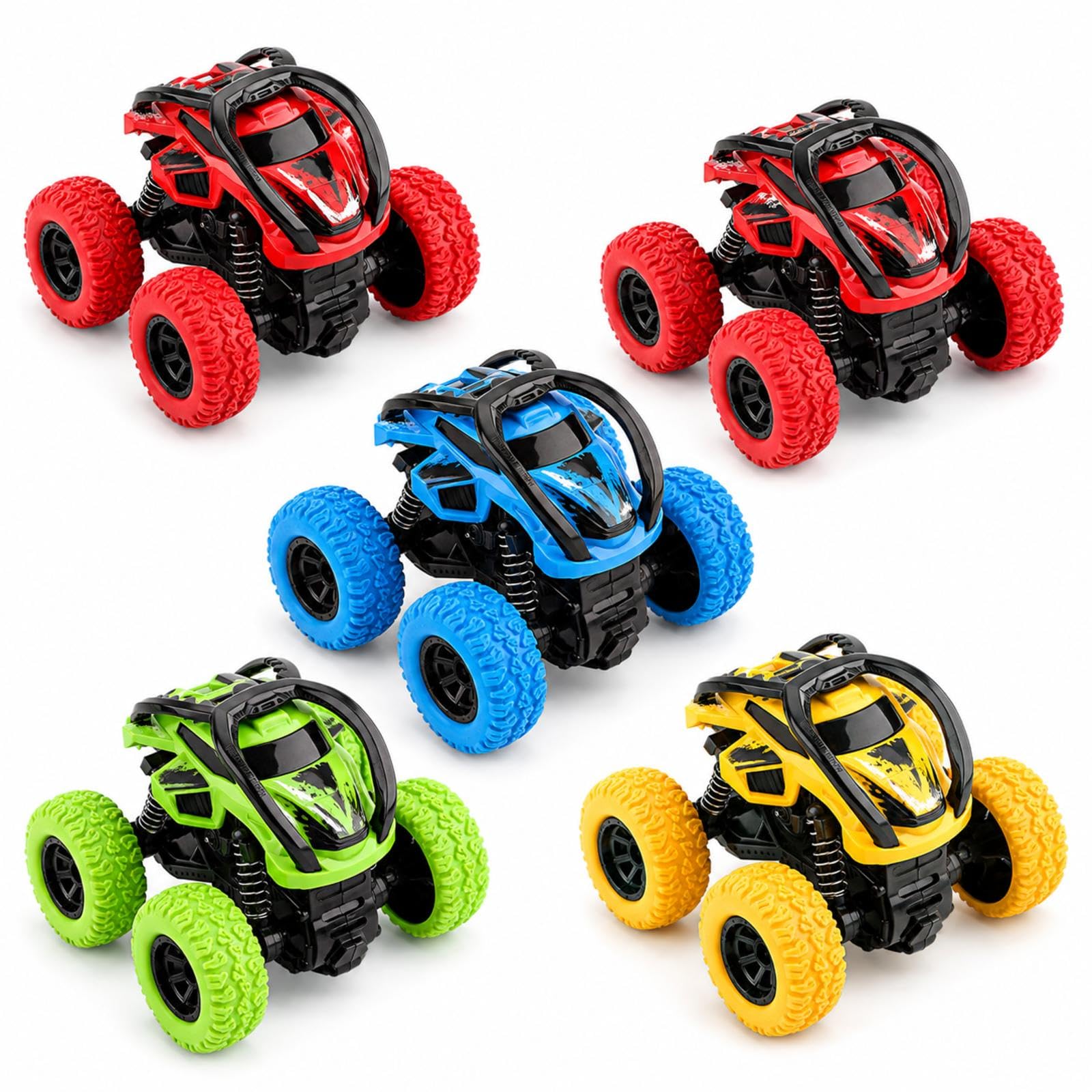 Buuraqq 5Pcs Pull Back Cars, Friction Powered Vehicles for Active Play
