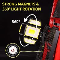 Vista 4 de Yzoni Rechargeable Work Light, 30W 3000Lumen LED Work Light with 5 Modes, Battery Powered Magnetic Lights with 360°Rotate Foldable Design, Job Site