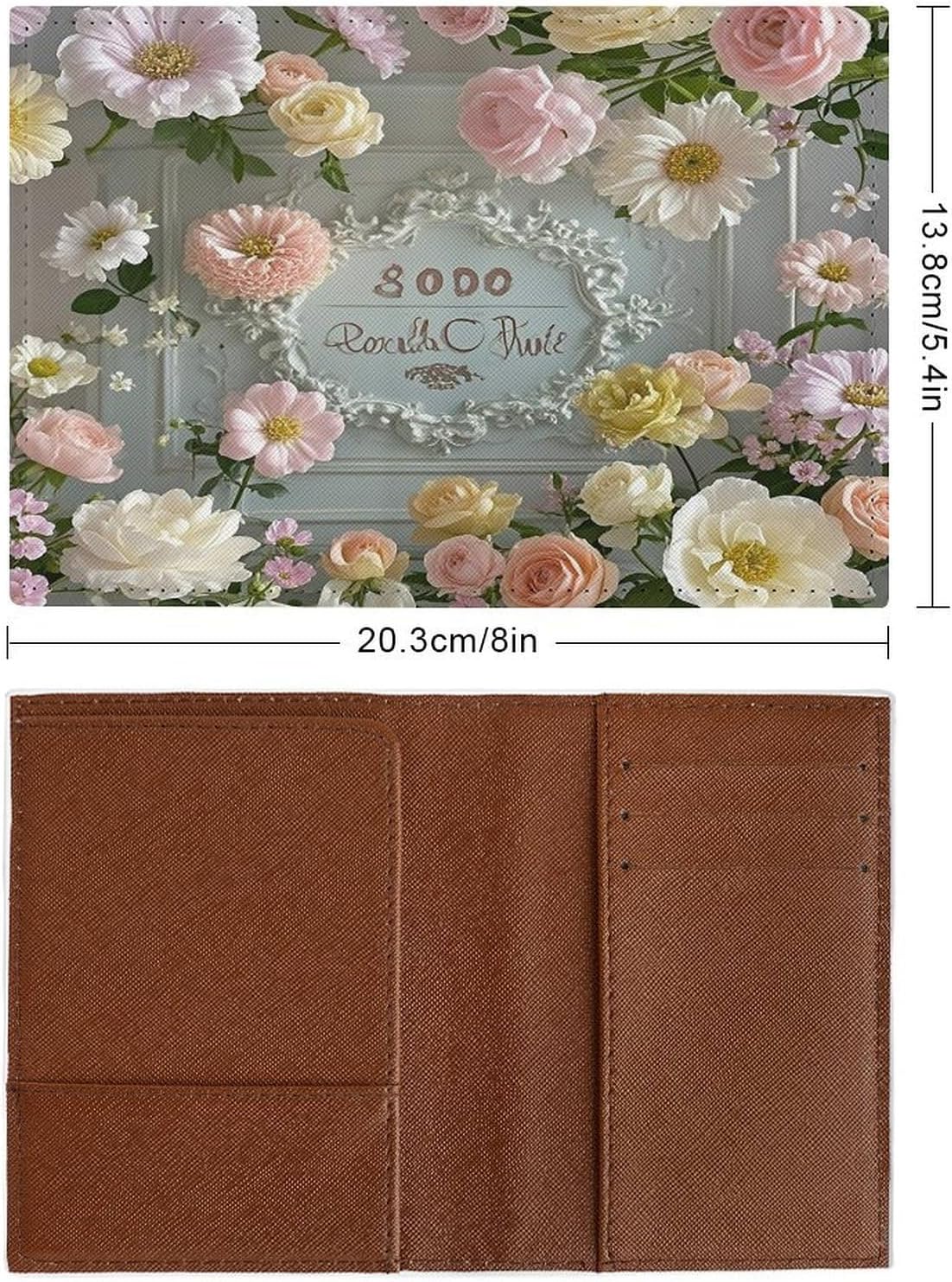 Shabby Chic Flowers Passport Holder for Travel Portable Passports Cover with Card Slot Passports Protector Passport Wallet