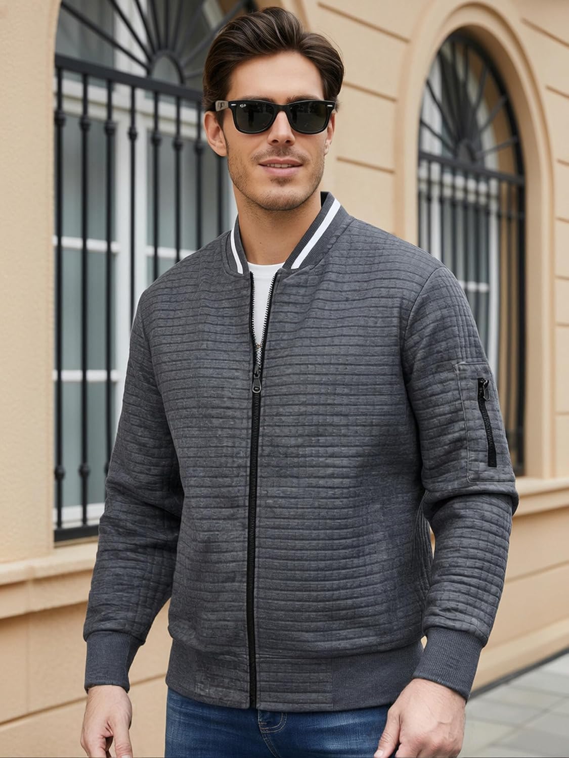 Jaqueta masculina leve casual leve para homens jaqueta bomber waffle casaco universitário com zíper em promoção! Veja a oferta e mais achadinhos de Jaquetas & Casacos 4 Hoje é o melhor dia para comprar Jaqueta masculina leve casual leve para homens jaqueta bomber waffle casaco universitário com zíper com aquele preço maroto! Promoção! Aproveite a oferta! 4