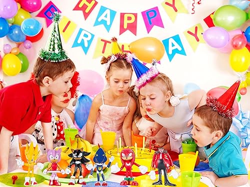 Miniatura 5 de Paquete de 12 figuras de acción sónicos, juguetes de erizo sónico de 1.59 a 2.5 pulgadas, modelos de personajes de juego clásico (paquete de 12)