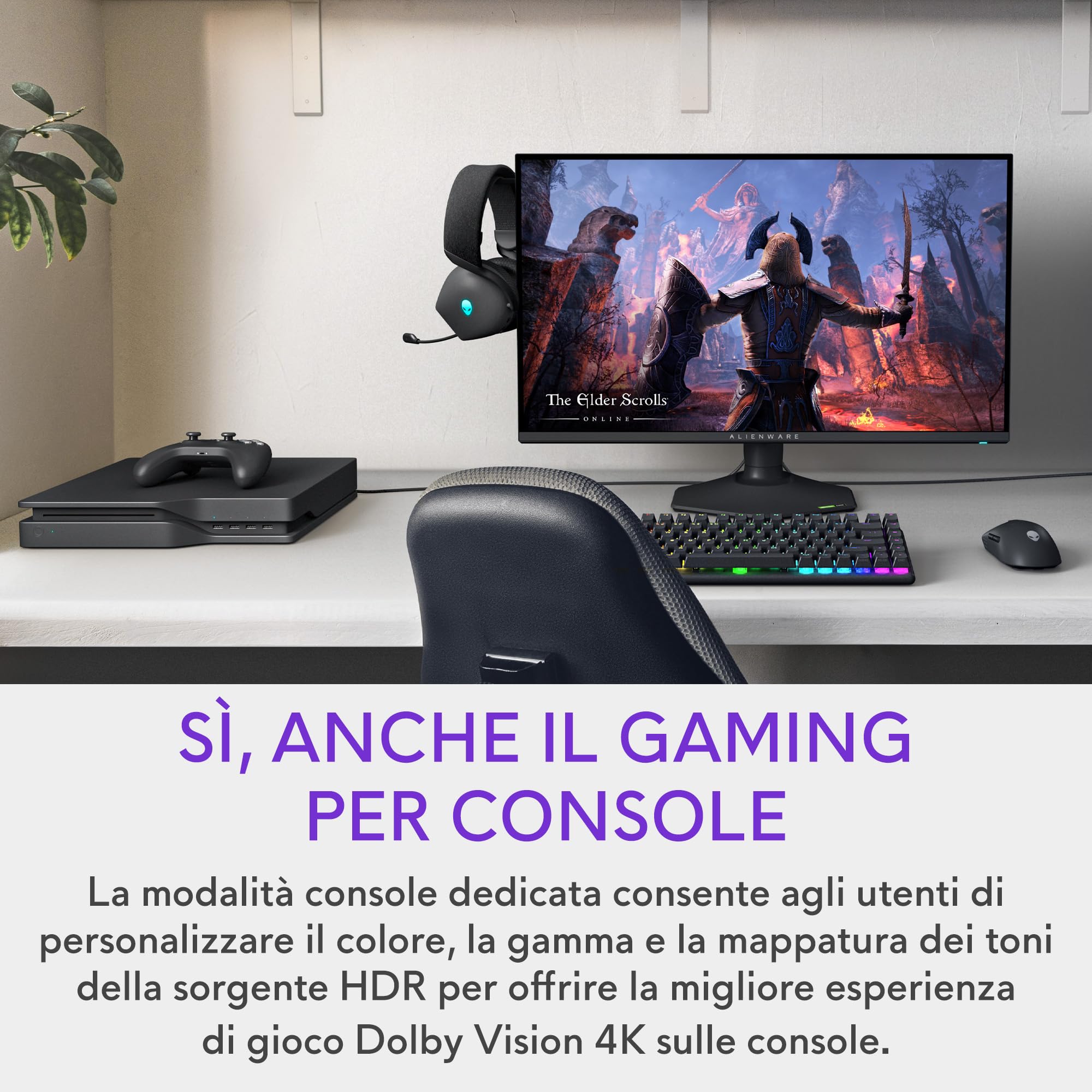 Alienware AW2725QF 27" 4K UHD (3840x2160) Monitor Gaming, 360Hz, Fast IPS, 0.5ms, NVIDIA G-SYNC Compatible, 95% DCI-P3, HDR600, Dolby Vision, USB-C, DisplayPort, 2x HDMI, 4x USB, 3 Anni di Garanzia