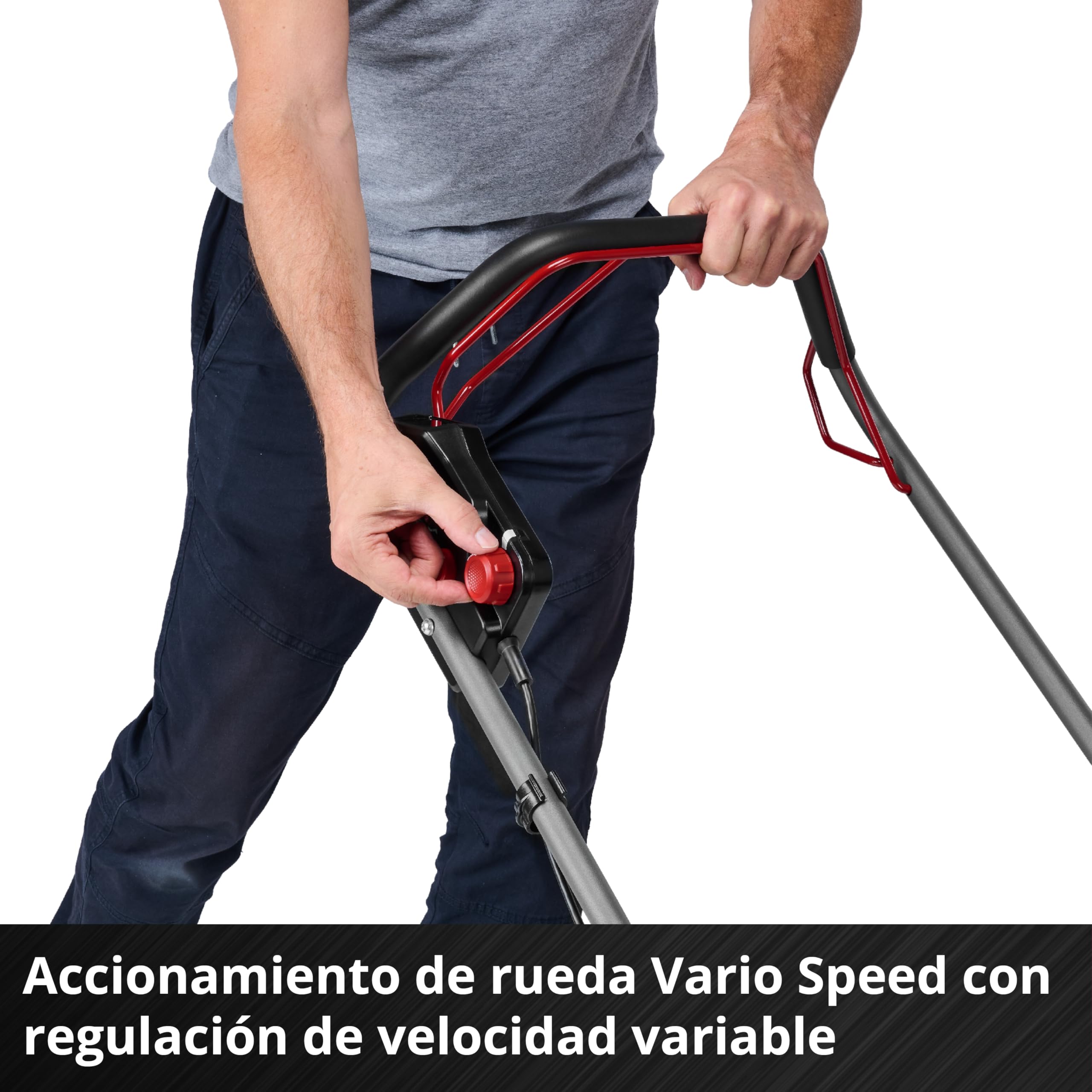 Einhell Kit cortacésped con batería GC-CM 36/46 S Li BL Power X-Change (36V, 46 cm de Ancho de Corte, hasta 500 m², Brushless, accionamiento de Rueda, Cesta 50 L, Incl. 2x4,0Ah + 1 Twincharger)