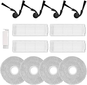 Replacement Kit Compatible with Xiaomi Robot Vacuum S40 Pro OV71GL - 4 Side Brushes, HEPA Filters, Mop Pads, Cleaner Accessories