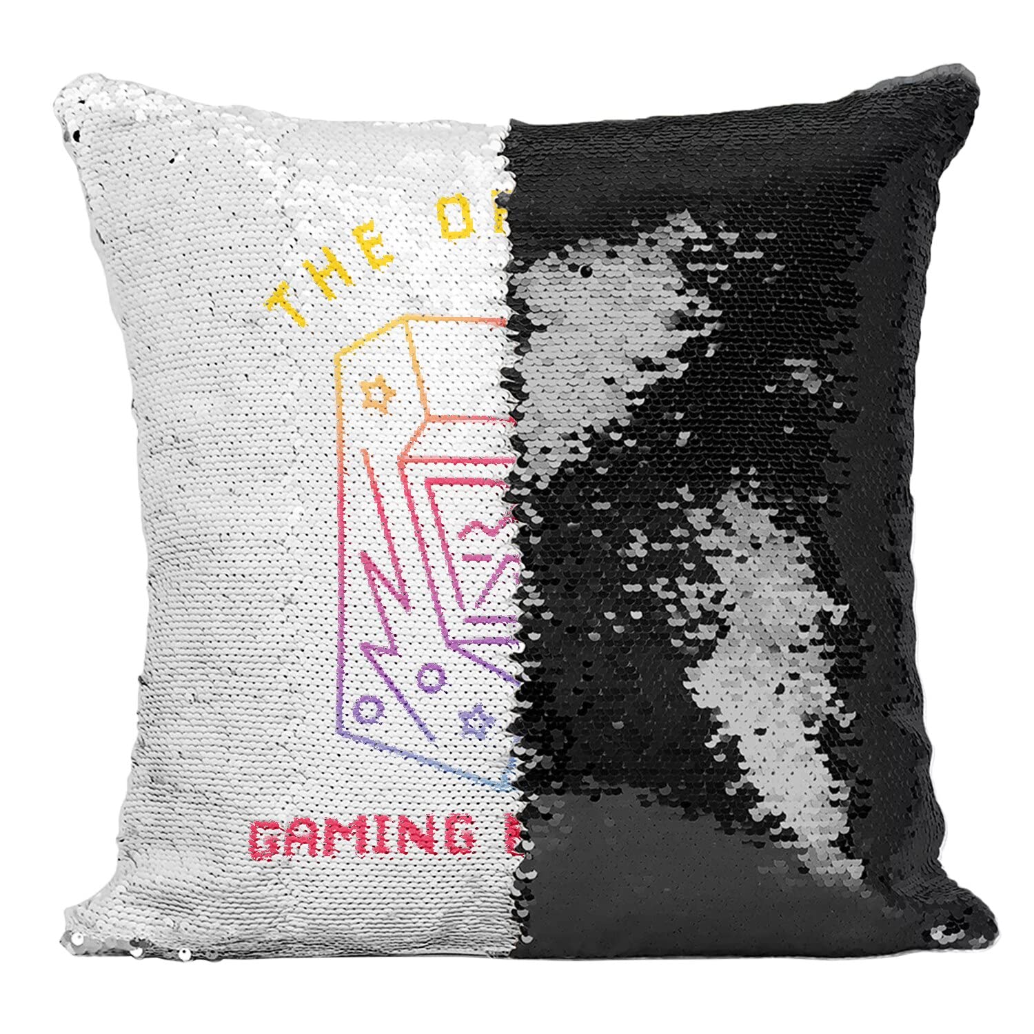 Arcade Jeux Video housse de coussin sequin paillettes noir pour un cadeau original