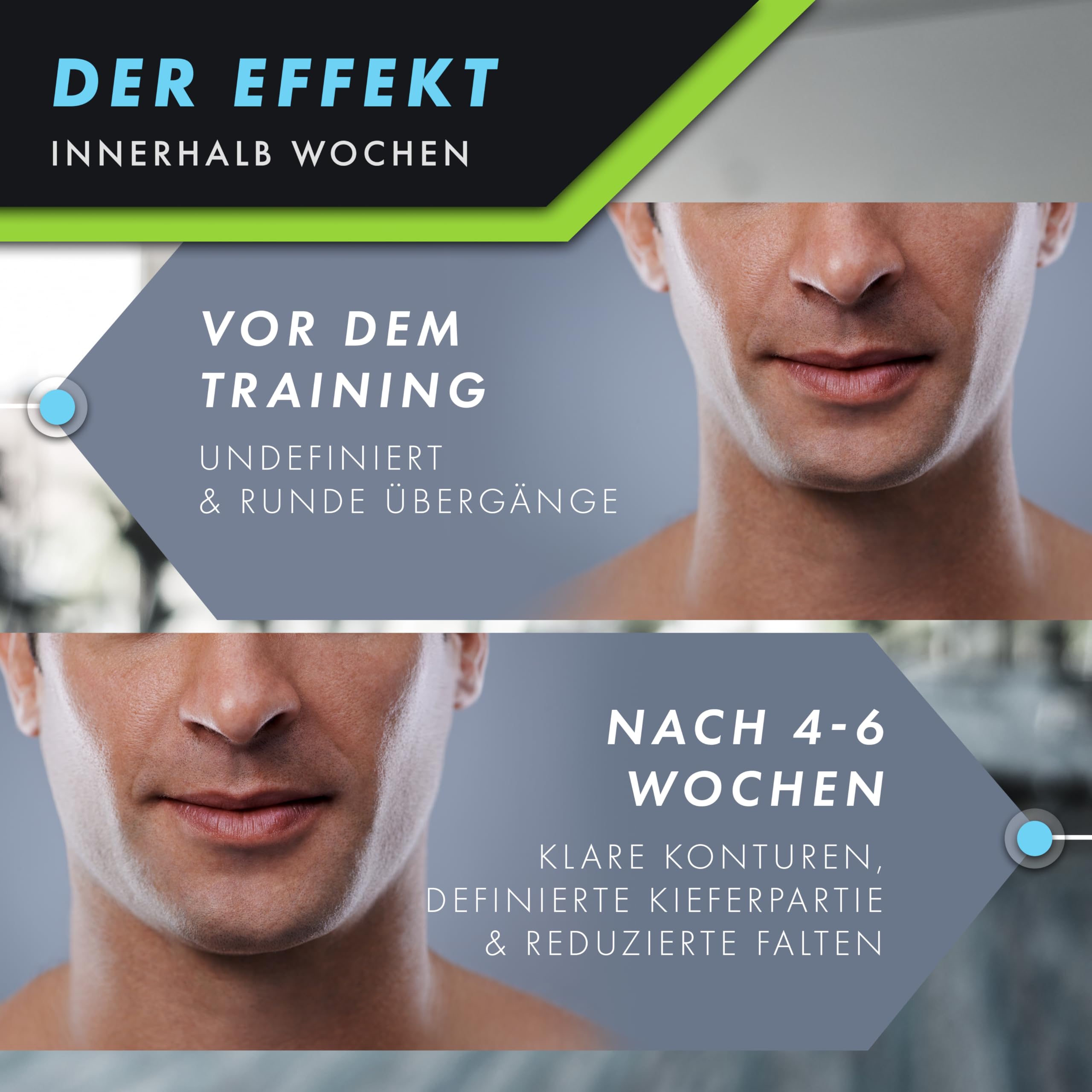 Pino Trainer Set 2.0 | L'originale – allenamento della mascella con il toner Jawline Trainer & Jawline, rimozione del mento doppio; allenamento viso e anti-rughe