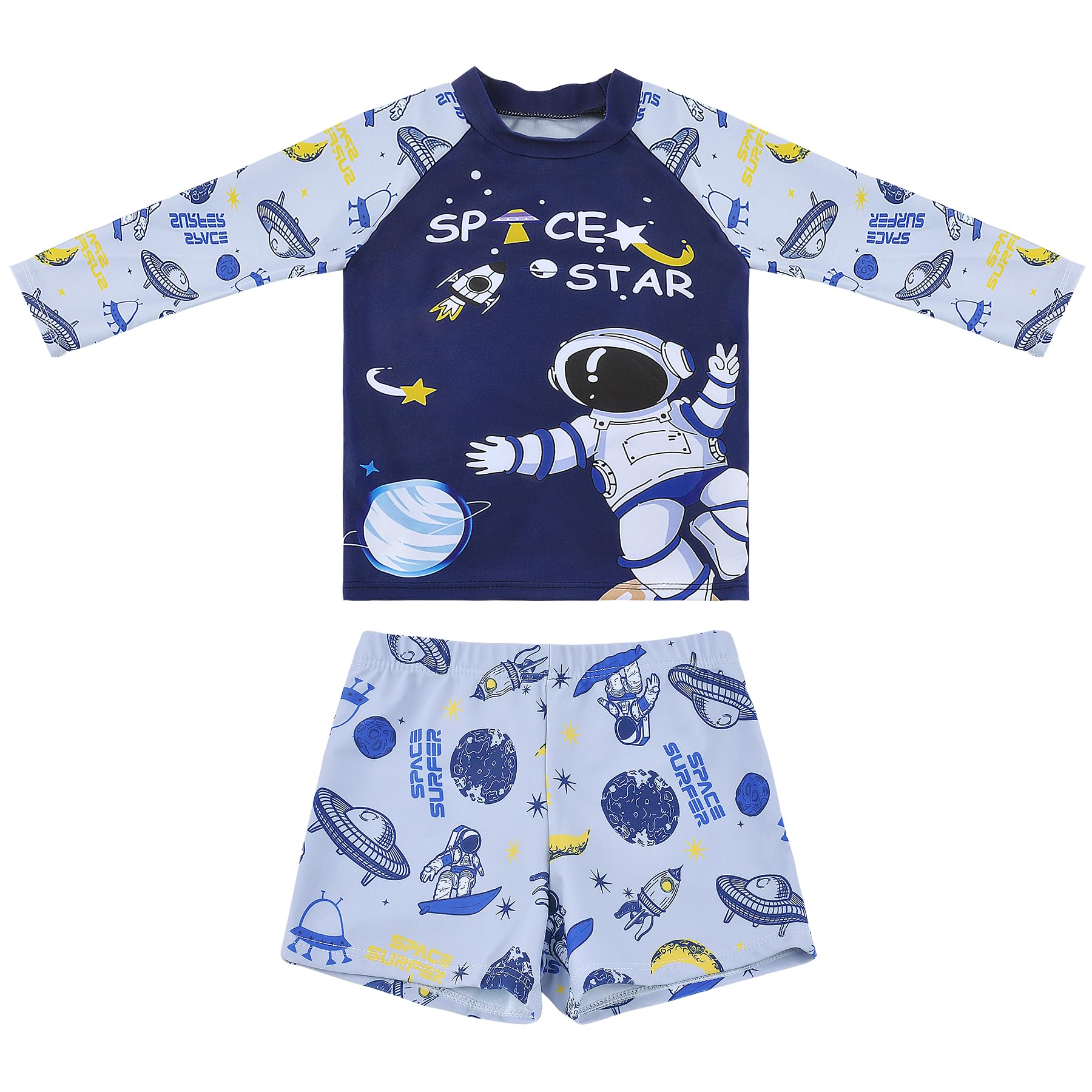 Trendy Boy Traje de Baño de Niños Manga Corta de Dos Piezas Rash Guard Conjunto Bañador Niño 2 a 12 Años