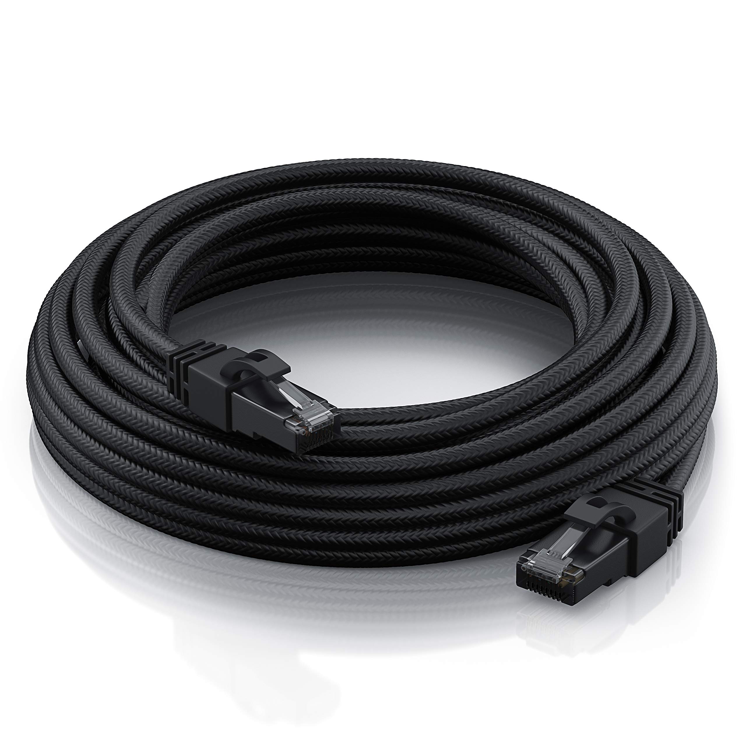 CSL - 5m CAT 7 kabel sieciowy Black Series Gigabit Ethernet LAN kabel - płaszcz bawełniany - 1000 Mbits - kabel krosowy - Cat.7 kabel surowy S FTP PIMF z wtyczką RJ 45 - router modem gamingowym