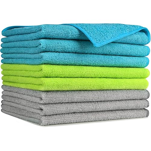 AIDEA Microfiber Cleaning Cloth-8PK, Soft Microfiber Towels for Cars, Absorbent