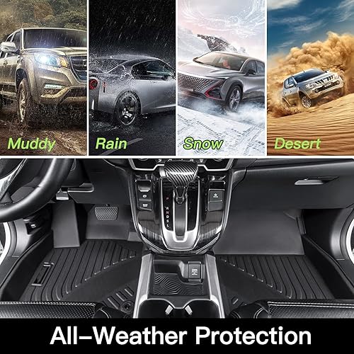 Miniatura 8 de Juego de tapetes de 2 filas y forros de carga, ajuste personalizado para Cadillac XT5 2017-2024, protector para todo tipo de clima, tapetes de goma