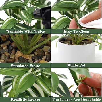 2Pcs Small Artificial Plants Potted, Fake Hanging Plants Indoor