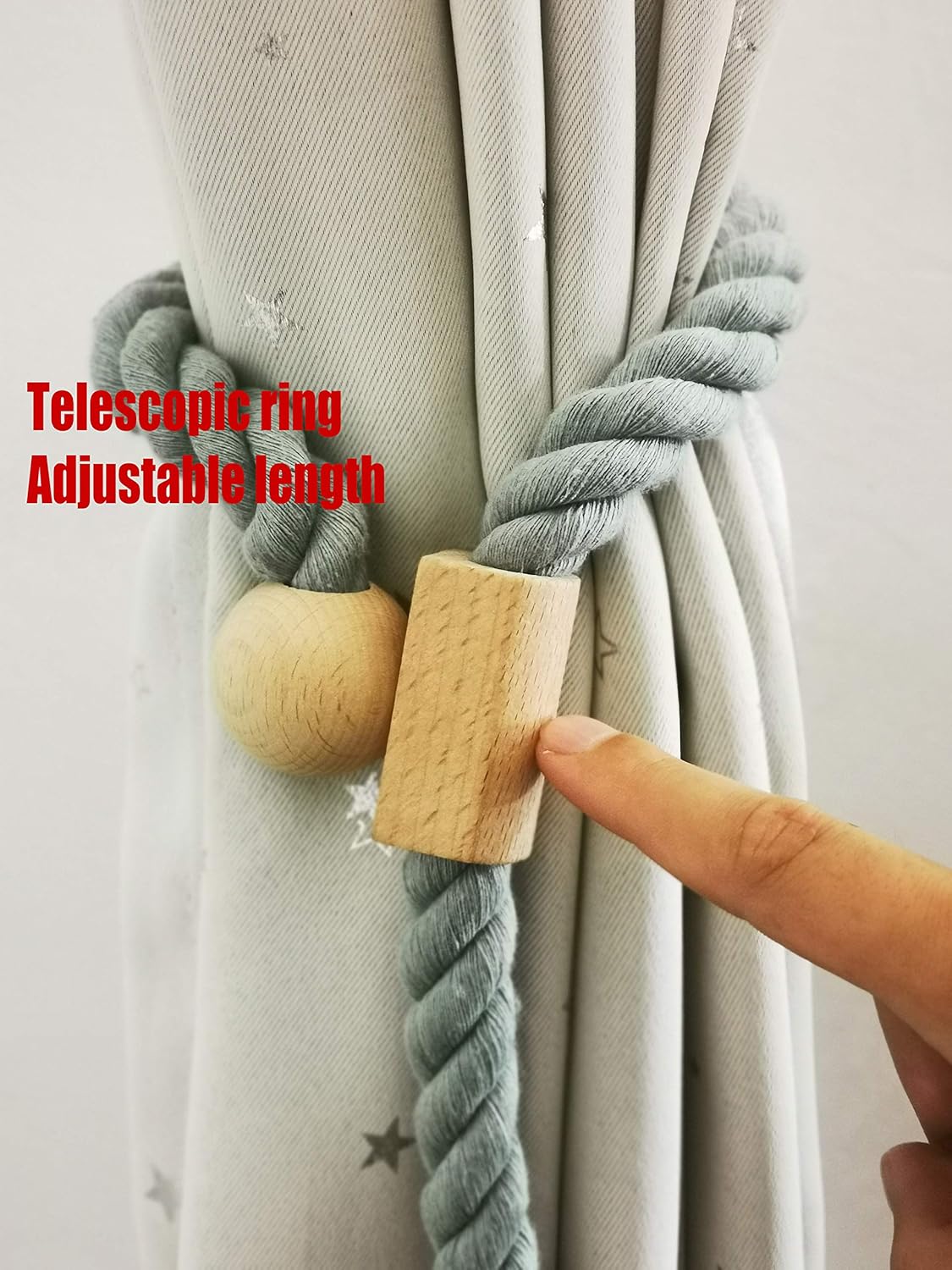 Y AKAGI Magnetic Curtain Tiebacks Cotton Rope for Curtains Handmade 2 Pieces European Country Style Tassels (Sea Blue) - Image 5