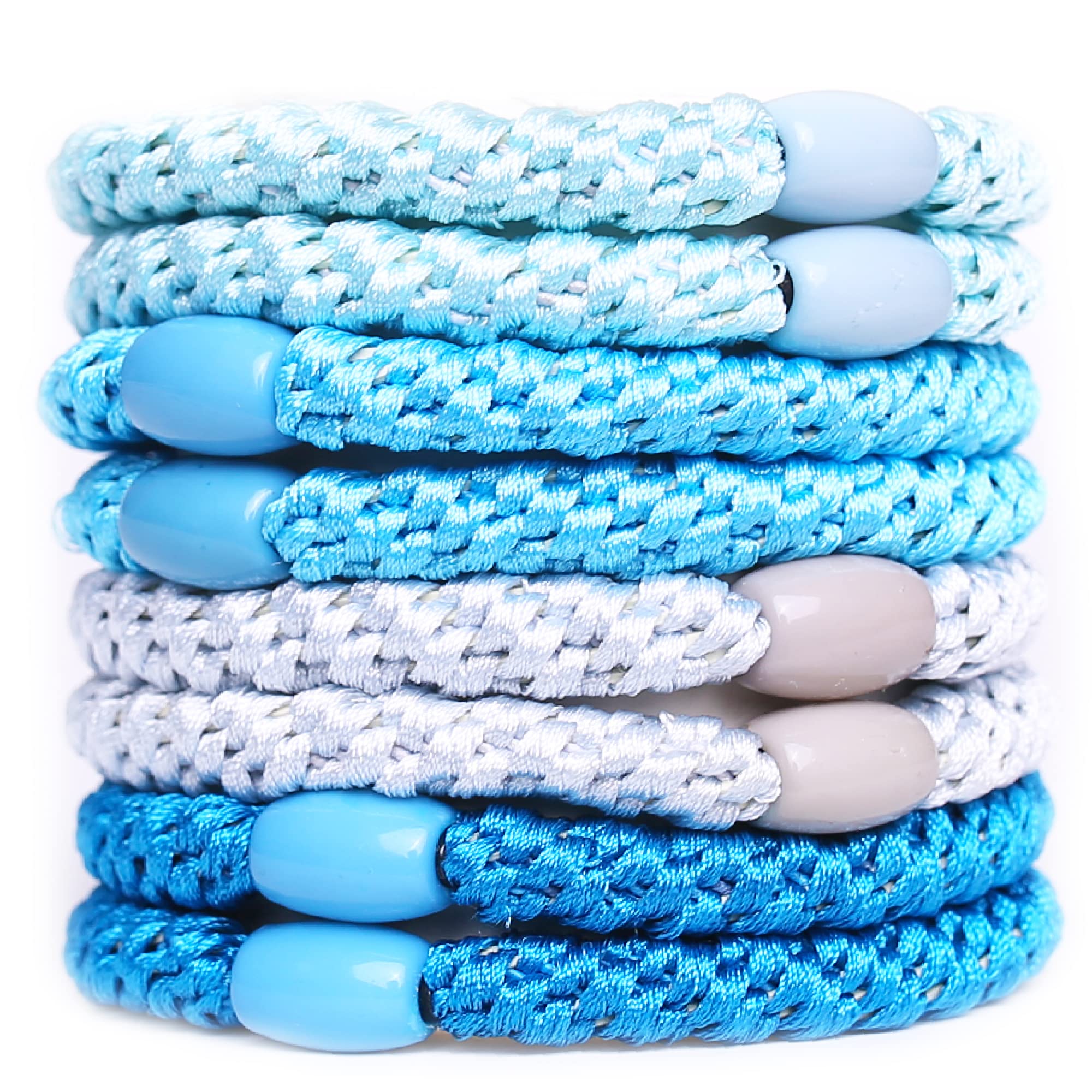 AXEN 8PCS Elastic Hair Tie for Women Girls, Cotton Bands Ponytail Holders for Thick Hair and Curly Hair