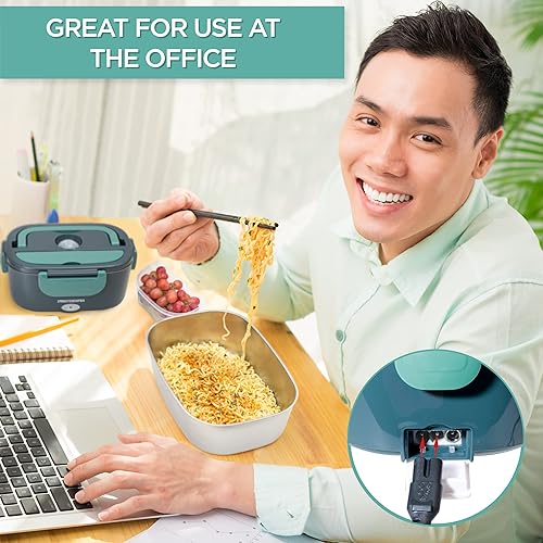 Miniatura 3 de CODKITCHENPRO Fast Electric Lunch Box Food Heater Portable for Car &amp; Home - Leak proof, Heated Lunch Box for Truckers with Removable Stainless Steel