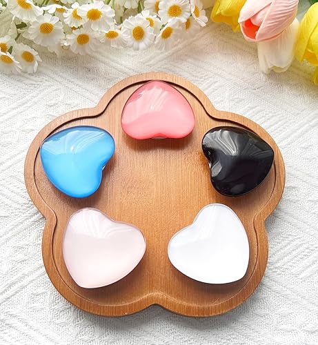 Miniatura 5 de Agarre transparente en forma de corazón para teléfono móvil, soporte plegable de resina rosa, base elástica transparente, accesorio conveniente para