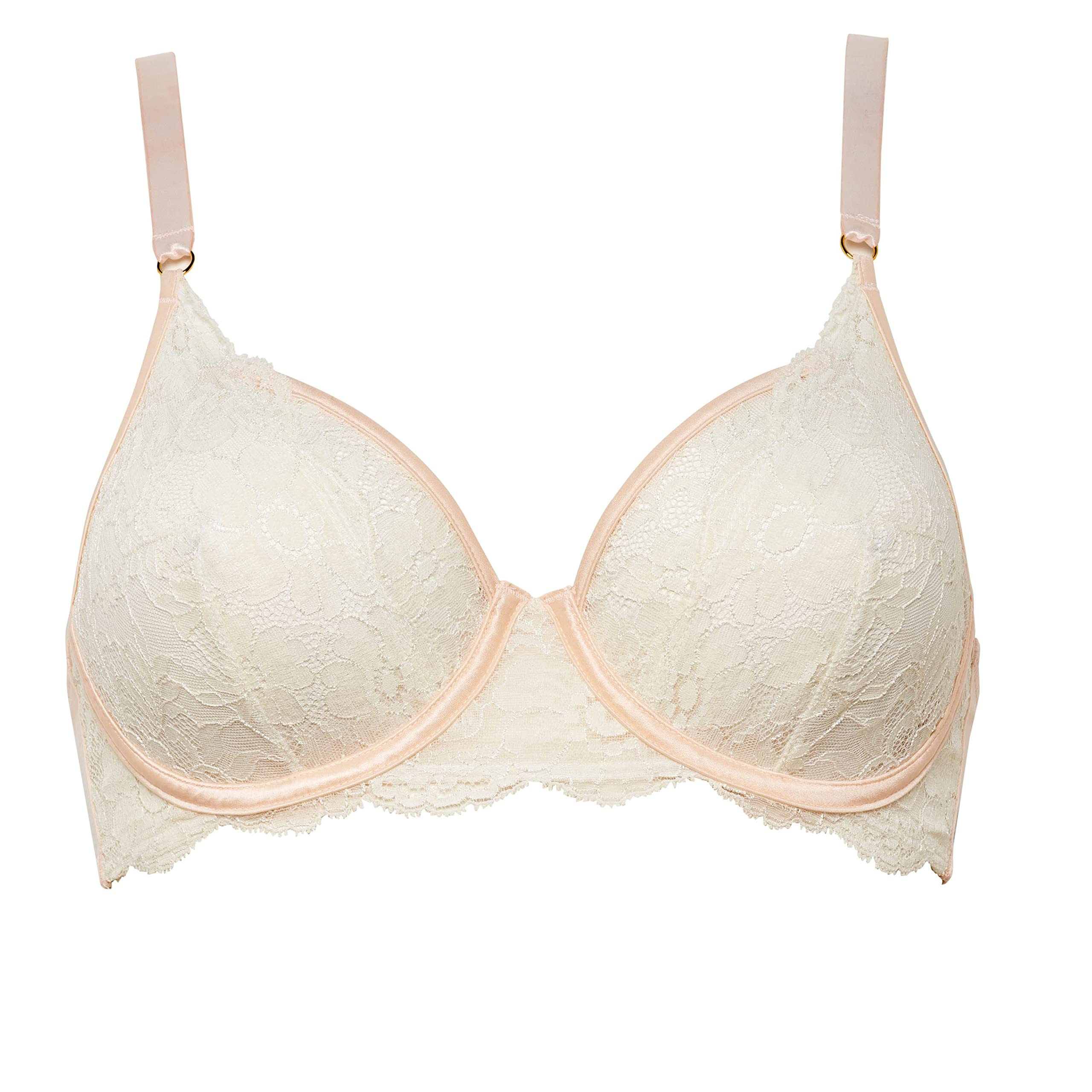 Maison Lejaby - Women's Manufacture Lace Underwired Bra, Shell Beige, S