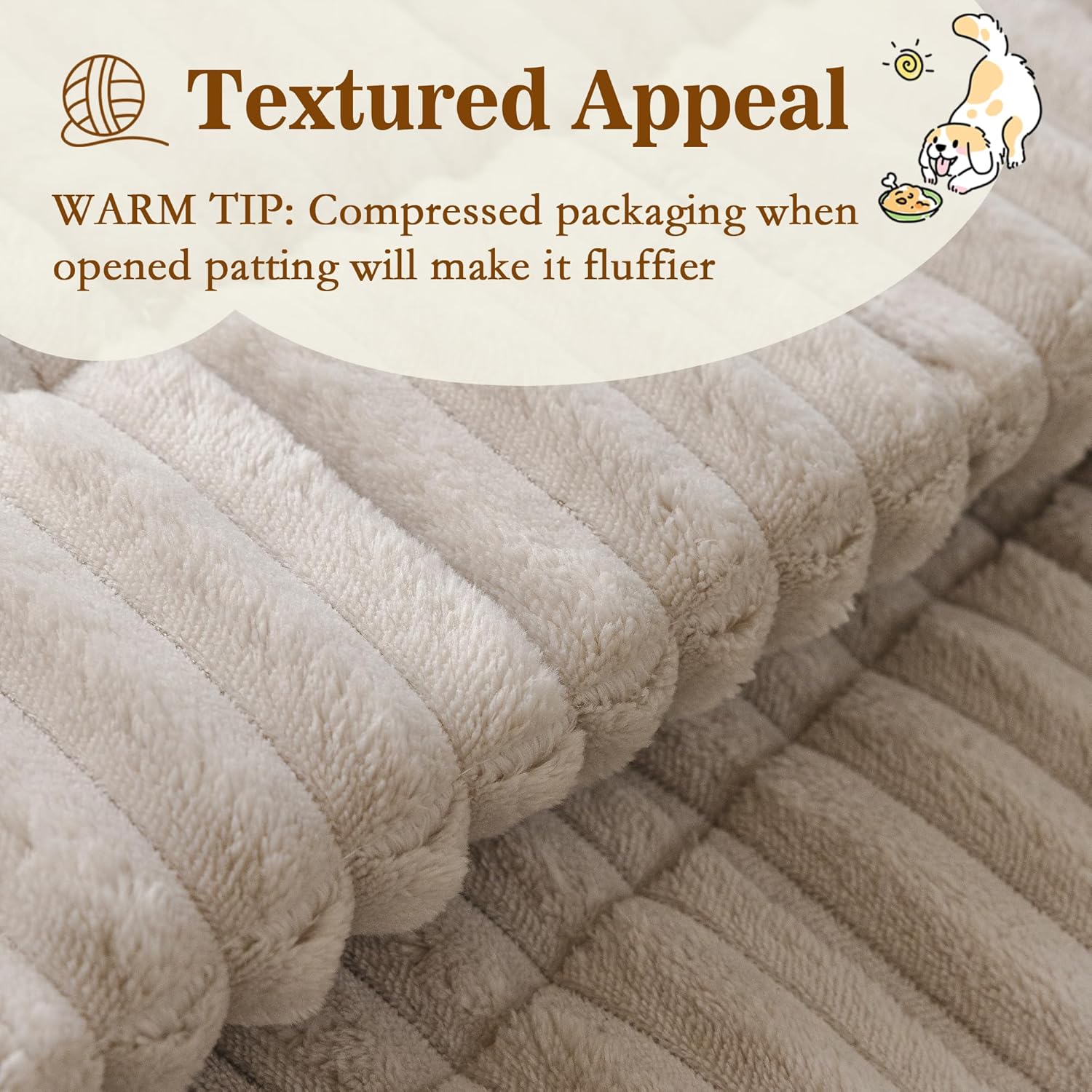 MYSKY HOME Couch Covers for 3-4 Cushion Sofa Pet Friendly, Couch Cover for Dogs, Sofa Covers for Pets Washable, Soft Non-Slip Sofa Slipcovers Furniture Protector Covers, Oatmeal, 27.6" x 82.7"