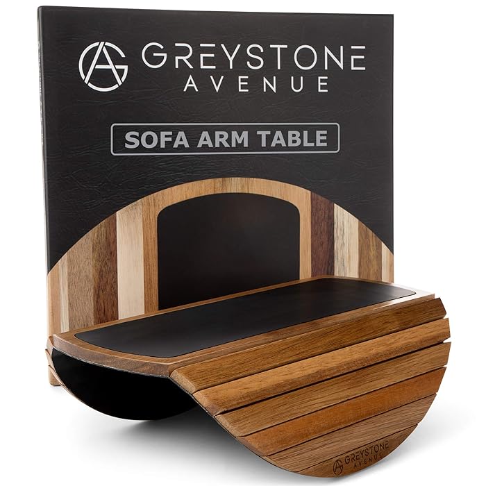 Buy Sofa Armrest Tray Solid Acacia Wood Patented NonSlip Silicone