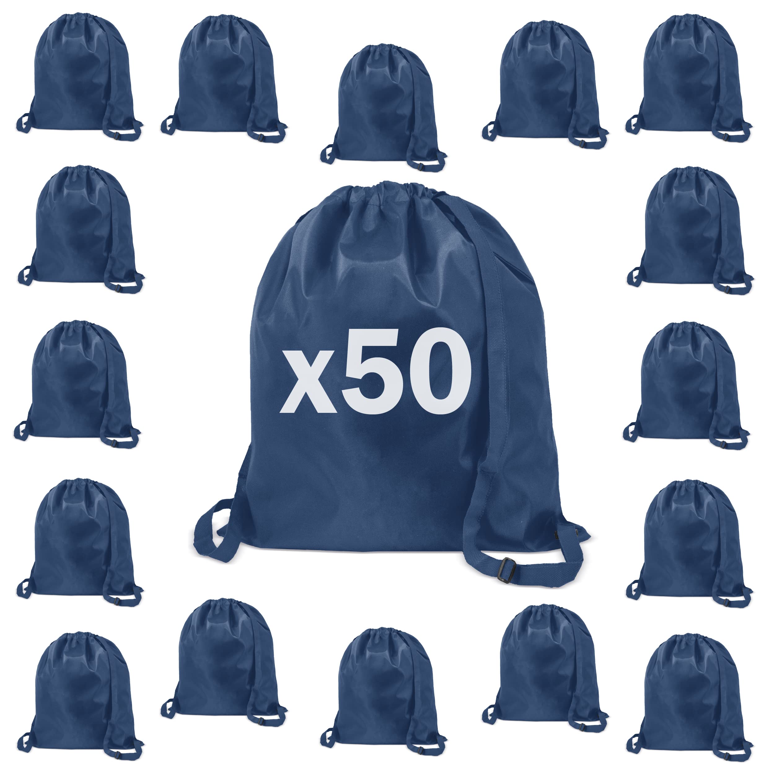 50 Sacchi Borsa Zaino XL Blu Non Stampato cm 44x50