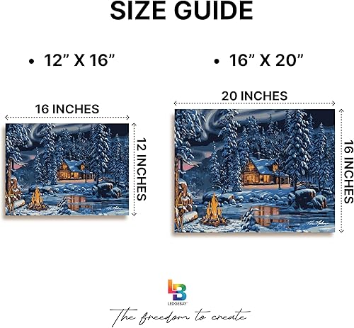 Miniatura 5 de Ledgebay - Pintura por número para adultos Kits de pintura por números, pintura sin arrugas por números para adultos principiantes, 12 x 16