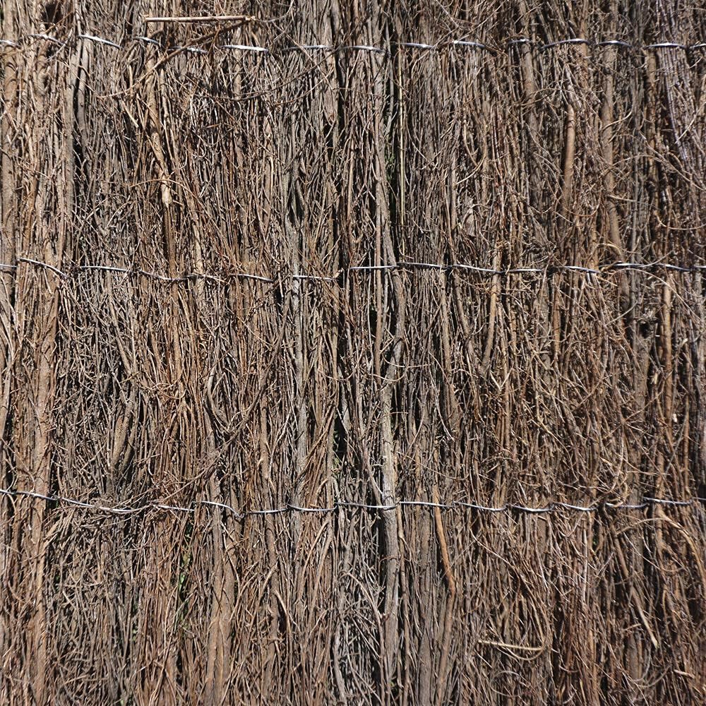 Garden Gear Thick 4m Brushwood Natural Thatch Fencing Outdoor Screen, 2cm Diamter Screening Panel for Gardens, Balcony, Terraces, Wind/Sun Privacy Shield Divider (Brushwood Screening 1.5m x 4m)