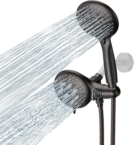 Miniatura 4 de SunCleanse Cabezal de ducha de mano de 9 modos de alta presión, cabezales de ducha negro mate con interruptor de pausa de encendidoapagado integrado