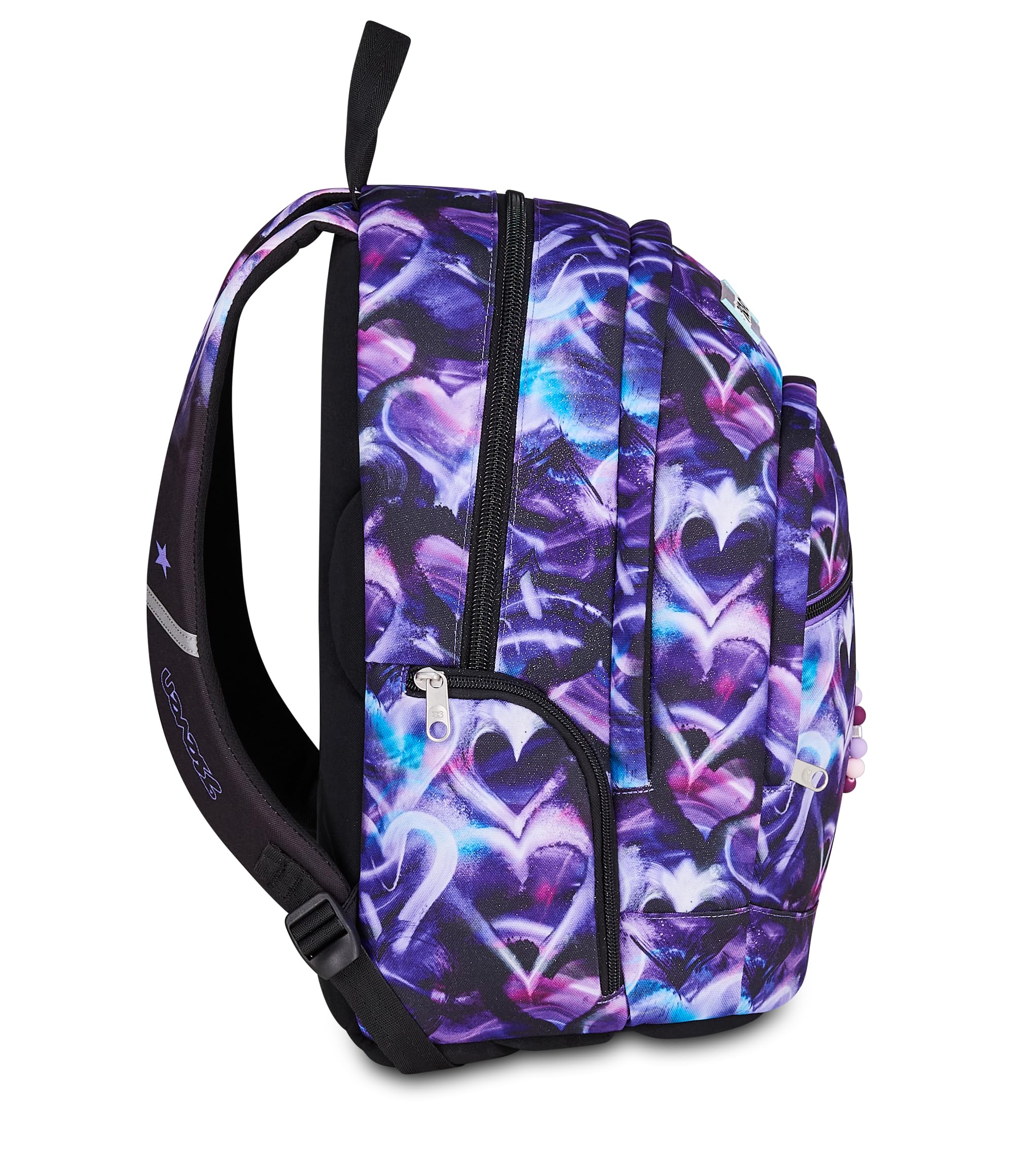 Seven Zaino Scuola Dual LOVEPASS, Doppio Scomparto, Viola, 32 L, Multifunzione, Tasca attrezzata, Tasca laterale porta borraccia, Scomparto porta pc ablet, Scuola media e superiore, Bambina, Ragazza