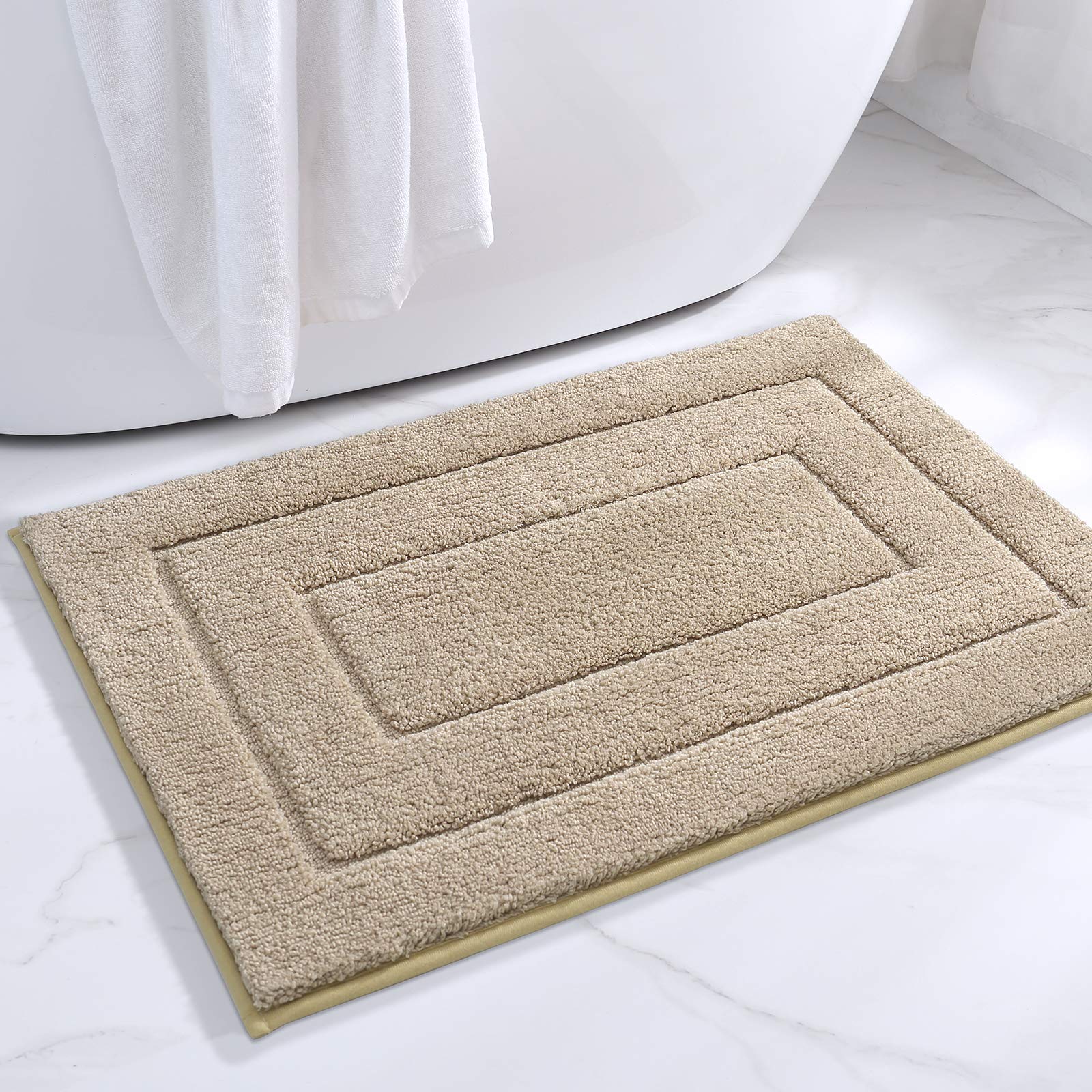 DEXIUltra Soft Bath Mat 50 x 80 cm, Non-Slip Absorbent Microfiber Mats, Machine Washable Quick Dry Rugs, Bathroom Accessories Decor, BeigeOEKO-TEX STANDARD 100