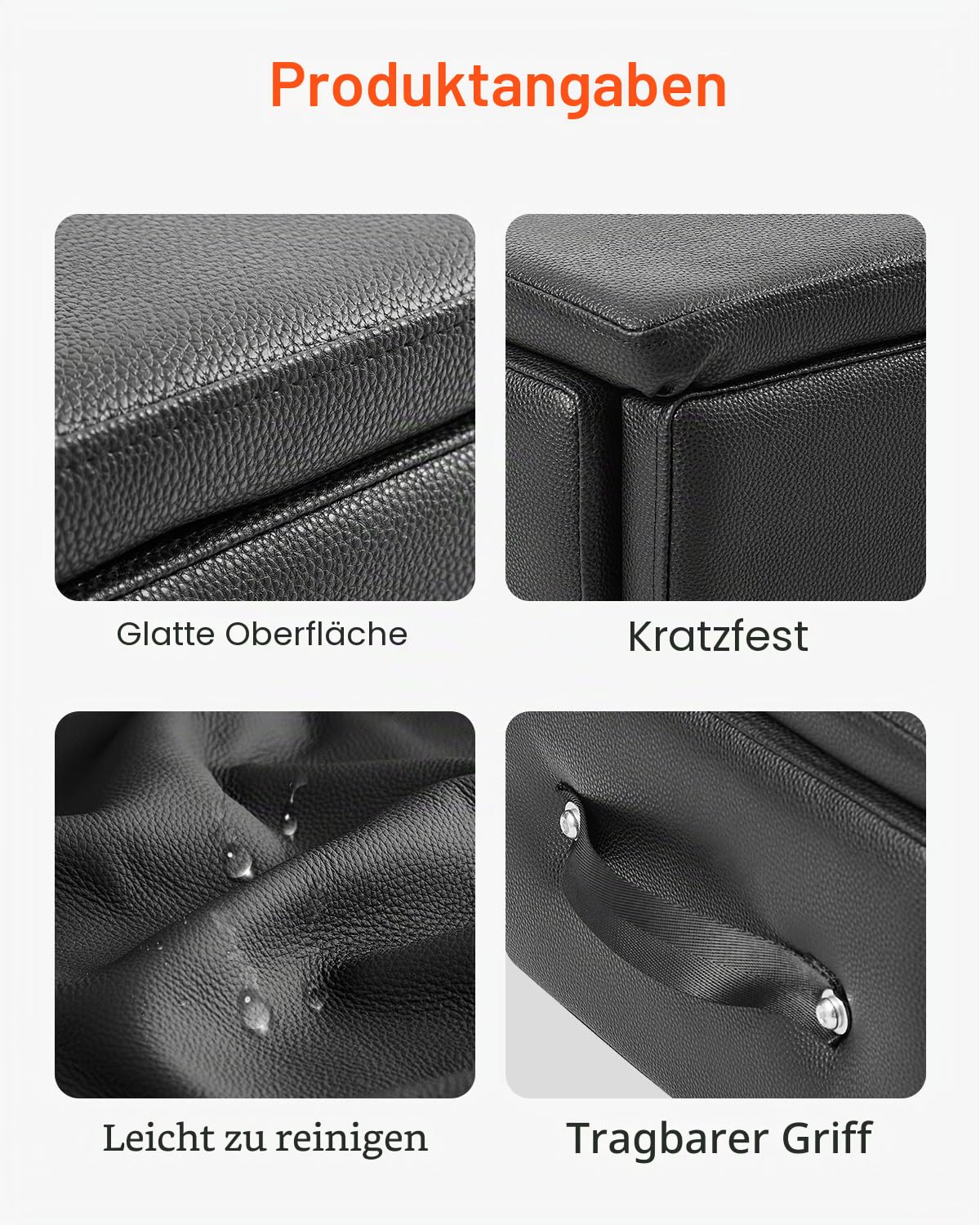 VEVOR Pilates-Box für Reformer (625 x 435 x 240 mm) Pilates Reformer-Sitzbox für Übungen, hochwertiges Pilates-Zubehör aus PU und Holz, verbessert Kraft, Gleichgewicht, Bewegungsbereich, schwarz
