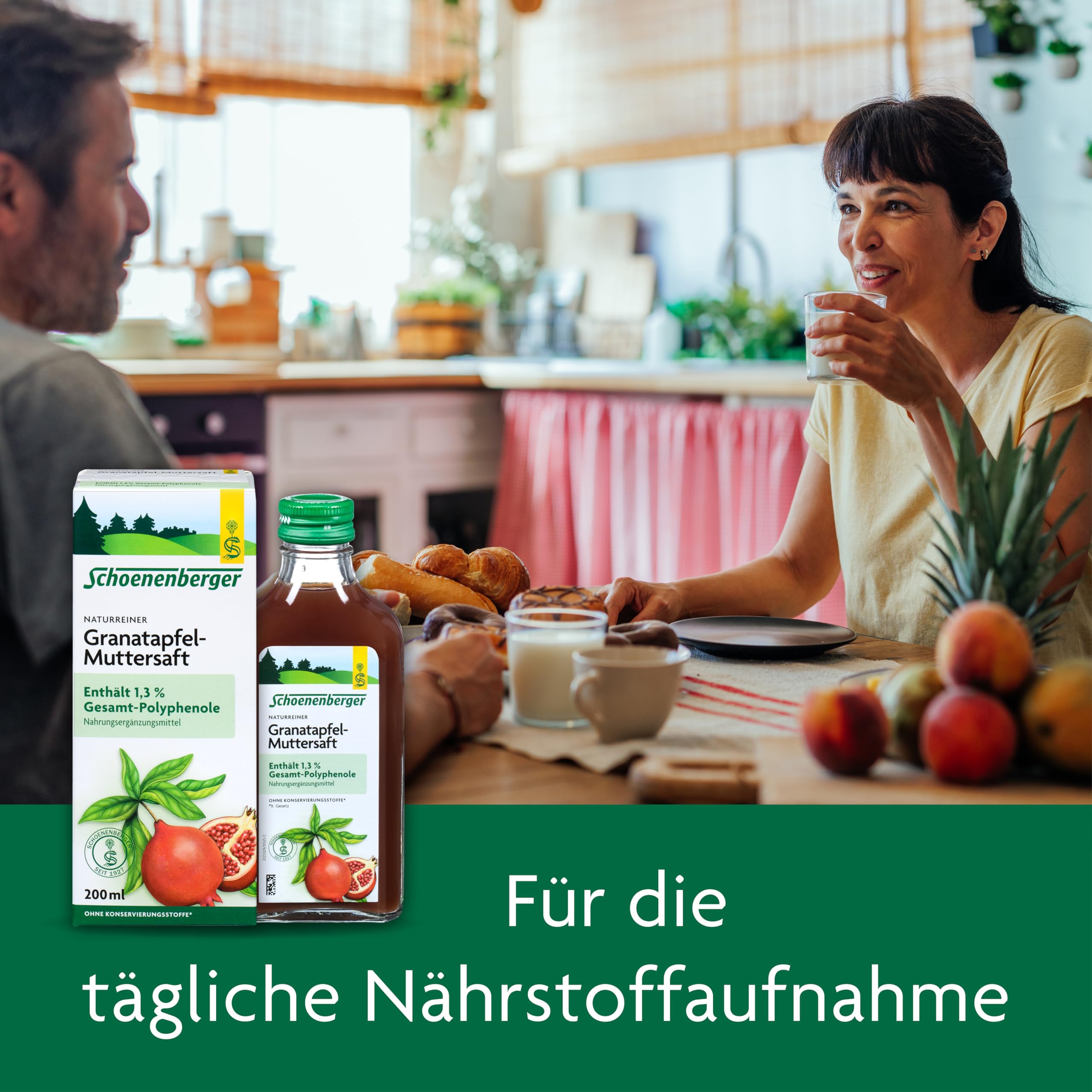 Schoenenberger - naturreiner Granatapfel-Muttersaft - 3x 200 ml (600 ml) Glasflaschen - mit 1,7% Polyphenolen - Nahrungsergänzungsmittel - bio