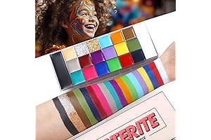 UCANBE 20 Color Face & Body Paint Palette with Black & White