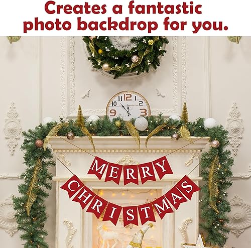 Miniatura 4 de Cartel de Navidad de Feliz Navidad  Decoración navideña para colgar en la pared para chimenea al aire libre e interior  Suministros y decoración de