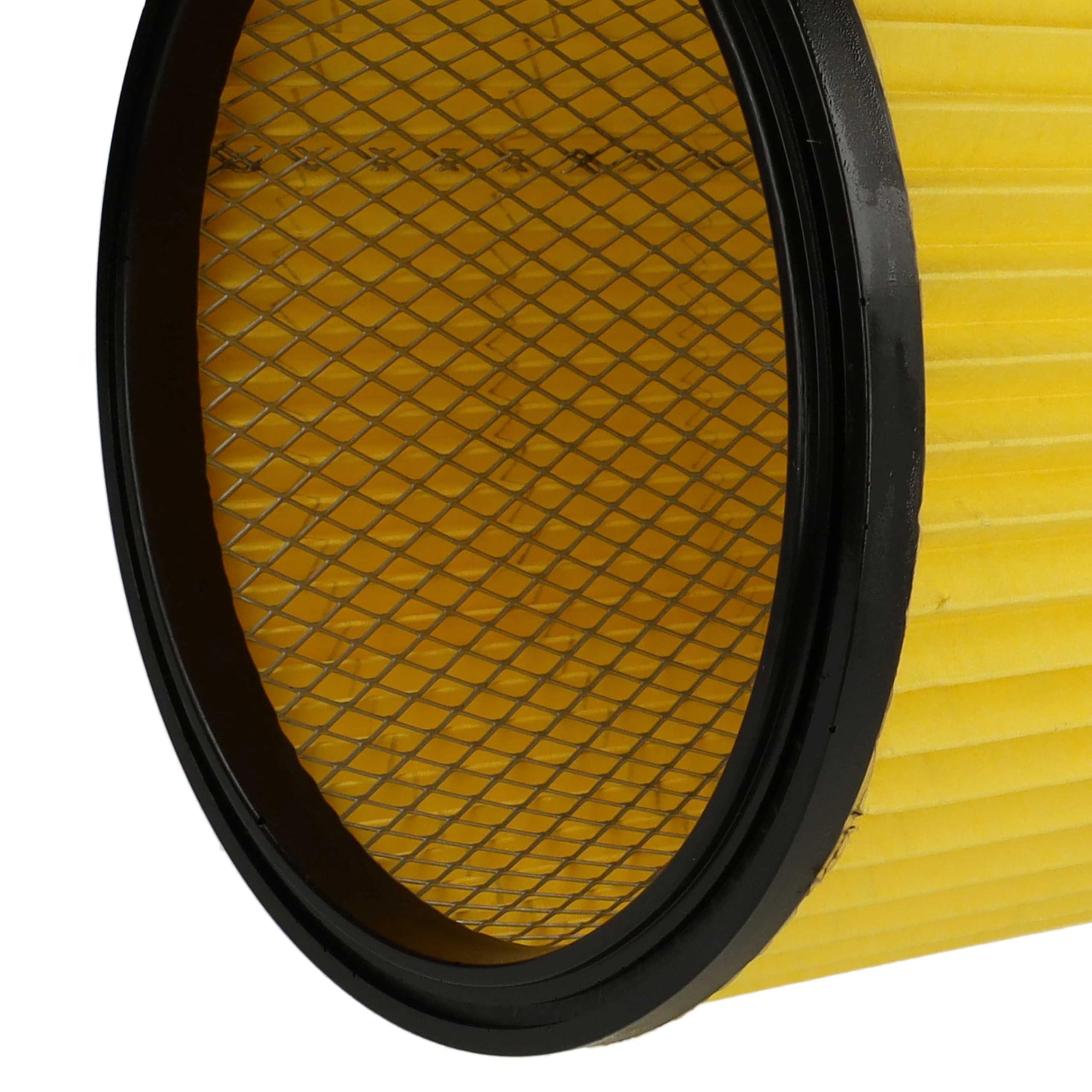 vhbw 8x filtro a pieghe piatte compatibile con Kärcher NT 301 (1.722-121.0), NT 351 aspirapolvere - giallo, lavabile