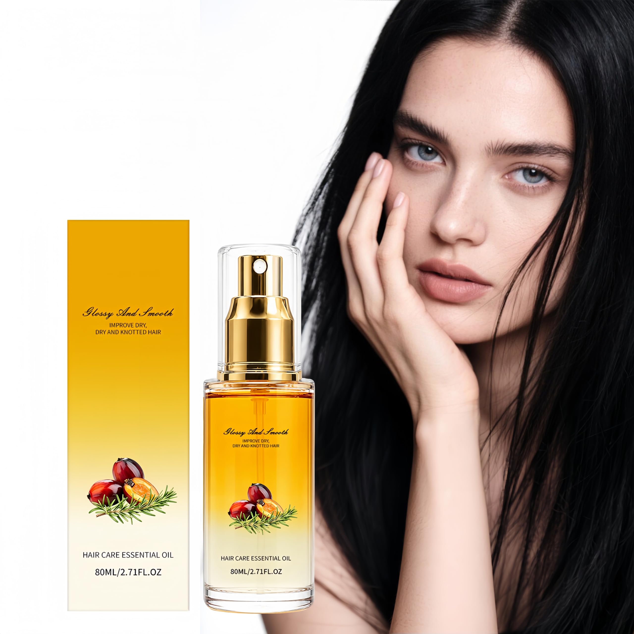 Olio spray leggero per capelli, olio balsamo senza risciacquo (3) | Anti-crespo e controllo dei capelli ribelli, lucentezza e districabilità per capelli secchi e ricci