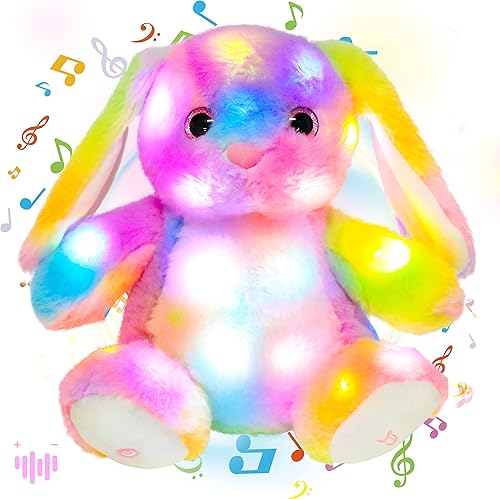 Miniatura 9 de Hopearl Oso polar de peluche con luces LED y música, con volumen ajustable, canciones de cuna, animado, da calma, para festival, cumpleaños, niños