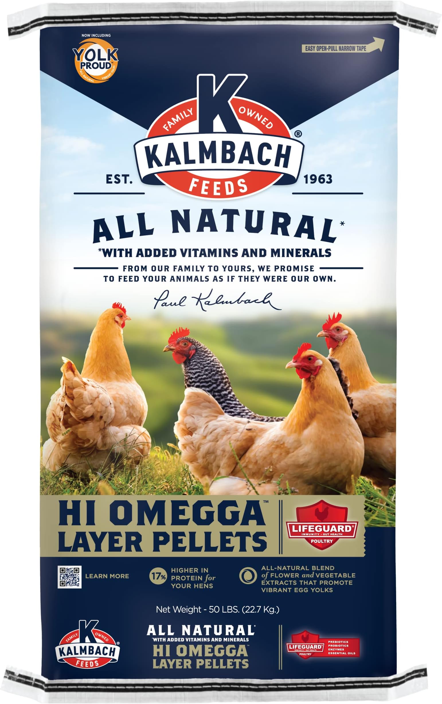 Kalmbach Feeds Hi Omegga All Natural 17 Layer Pellets for
