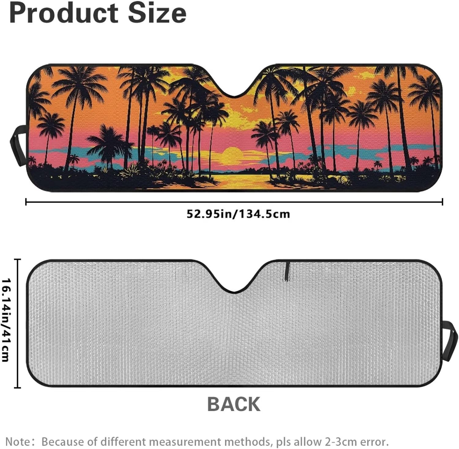Palm Sunshade for Jeep Wrangler Windshield Sunshade for Jeep Gladiator JT Wrangler TJ JK JL Sun Visor Keep Interior Cool for Summer Hot Weather