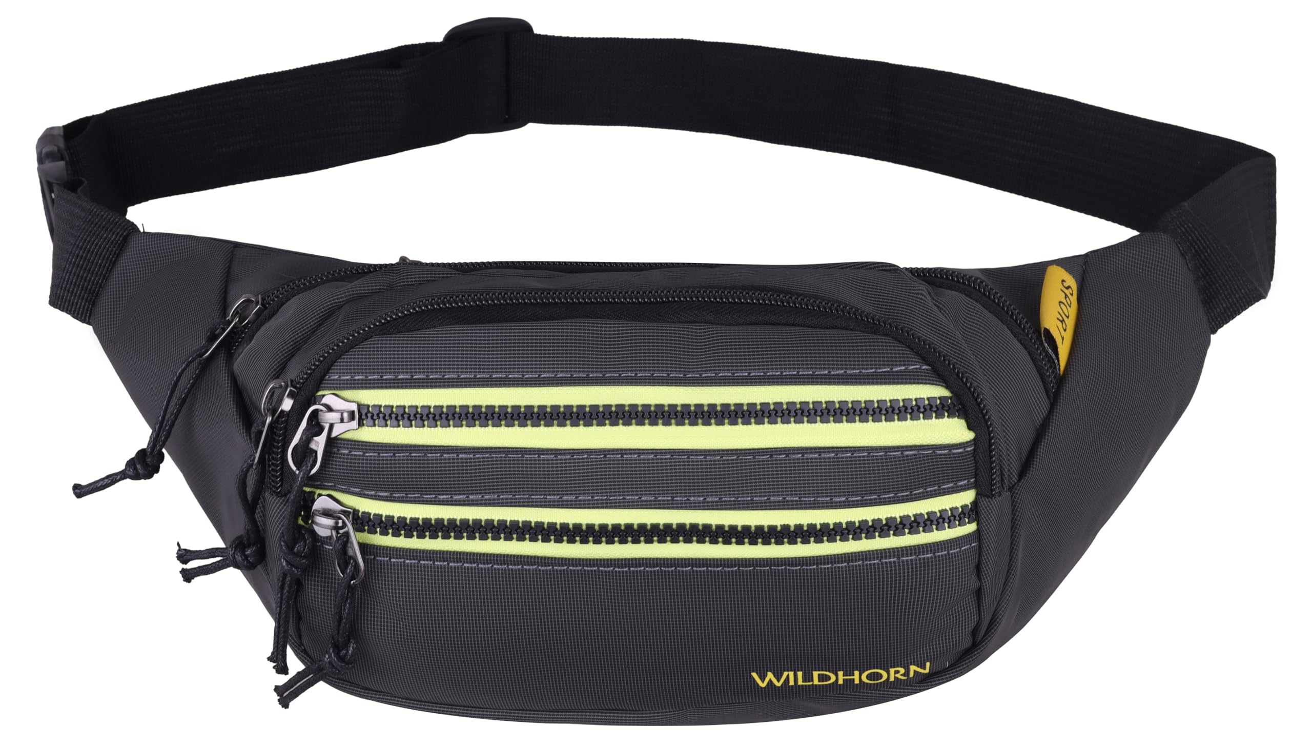 Wildhorn Crossbody Sling Bag for Men | Compact Waist & Chest Bag | Water-Resistant Travel Fanny Pack with Adjustable Strap for Daily Use, Hiking & Outdoor Activities (Grey)