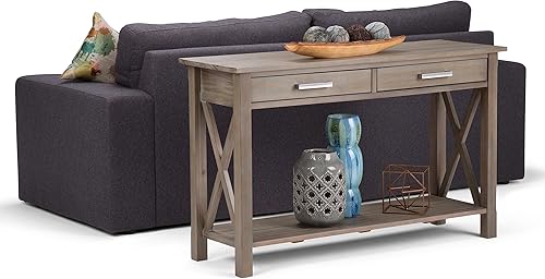 Miniatura 62 de SIMPLIHOME Kitchener Mesa consola – Mesa de sofá de madera maciza de 47 pulgadas de ancho en color blanco, mesa de almacenamiento contemporánea para